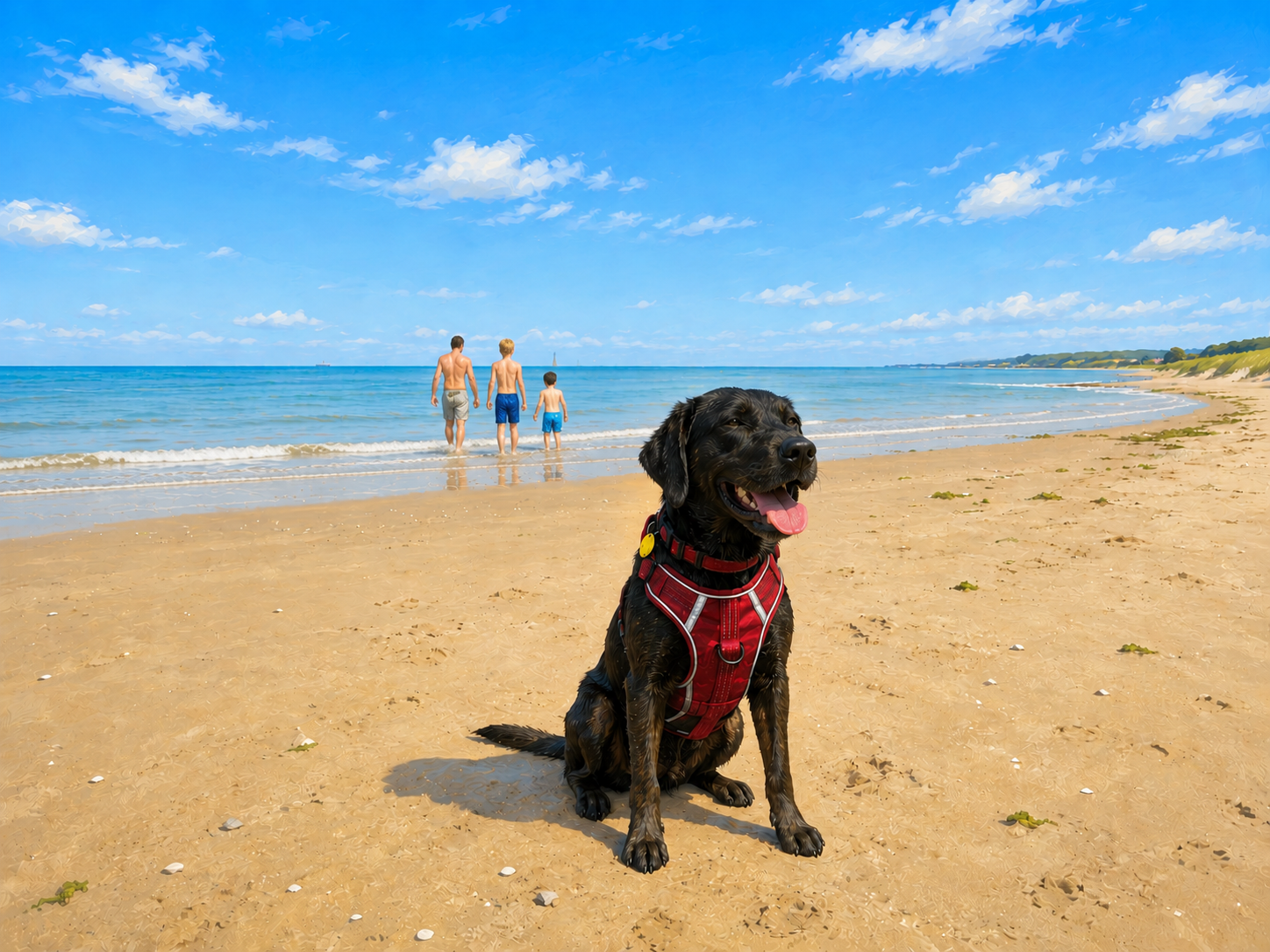 Dog on Allonby beach